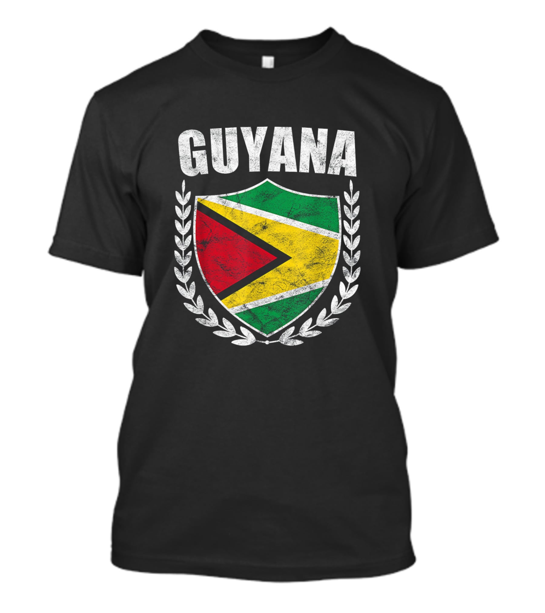 Guyana Flag Crest Emblem With Laurel Wreath T-Shirt