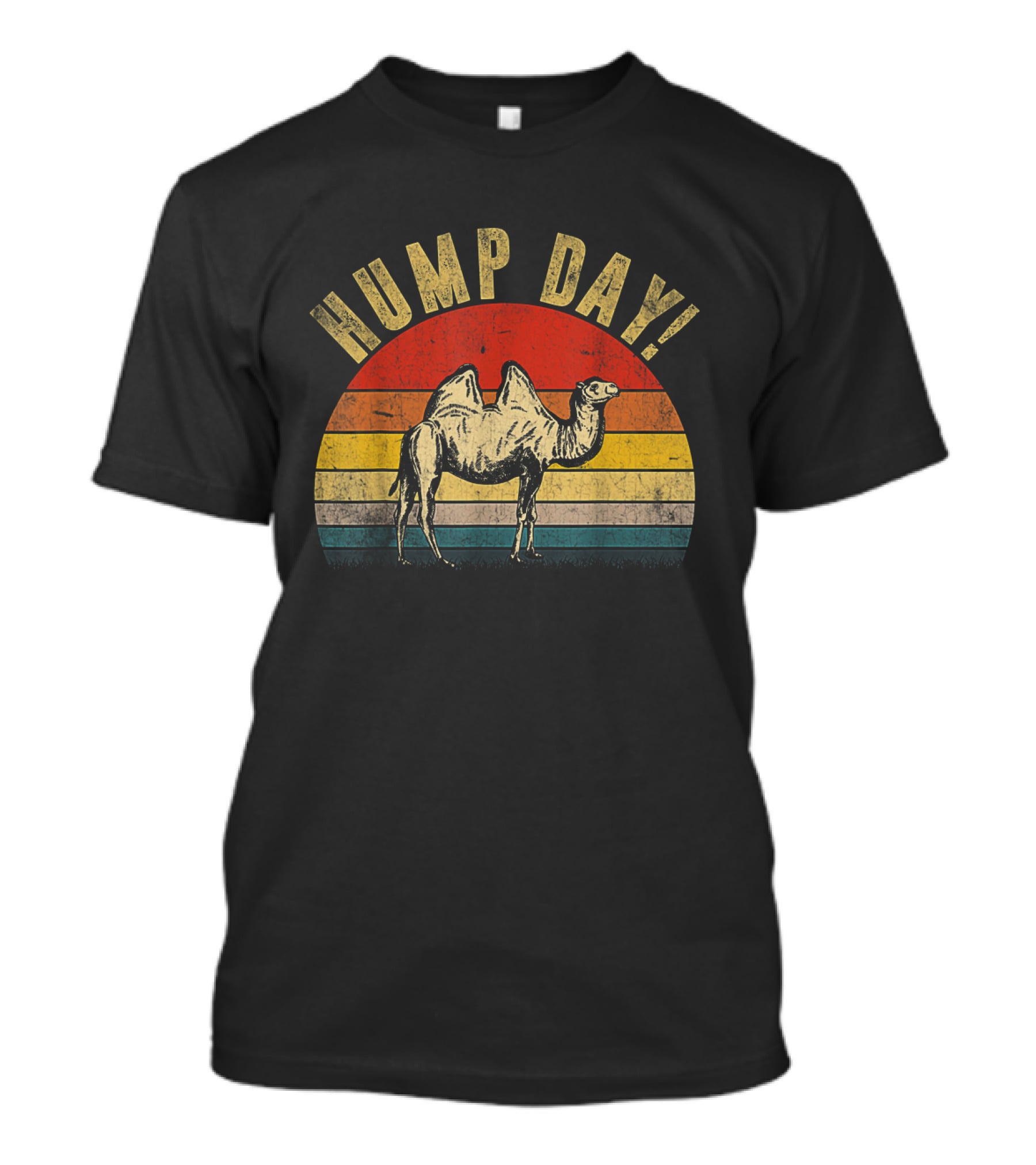 Hump Day Camel Retro Vintage Sunset Stripes T-Shirt