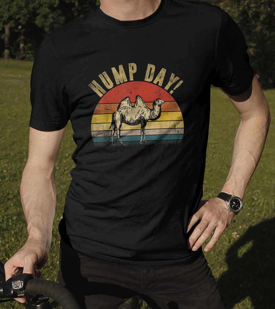 Hump Day Camel Retro Vintage Sunset Stripes T-Shirt