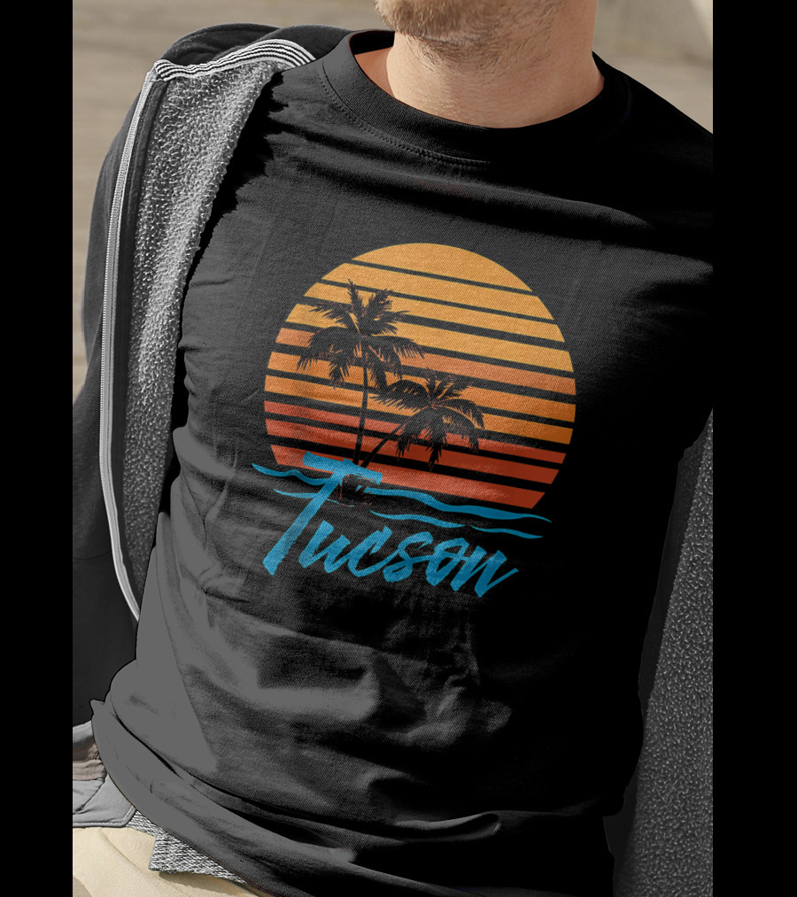 Tucson Sunset With Palm Trees And Beach Vibes T-Shirt