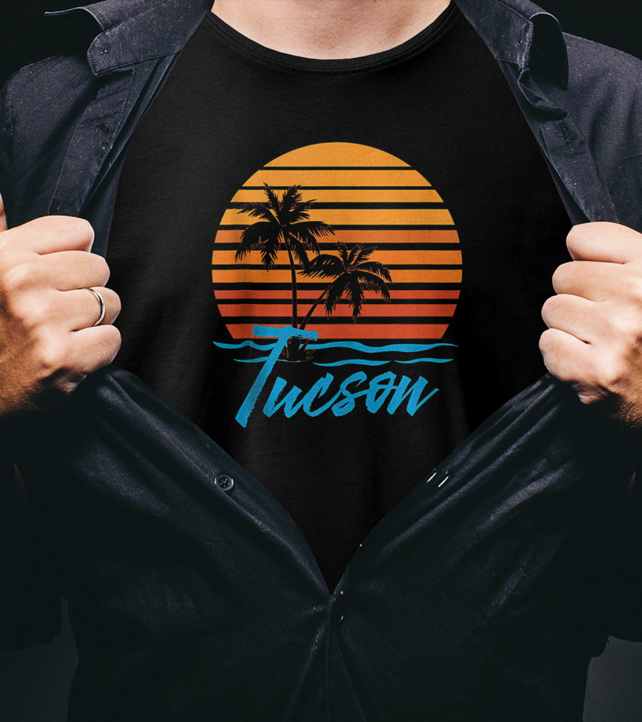 Tucson Sunset With Palm Trees And Beach Vibes T-Shirt