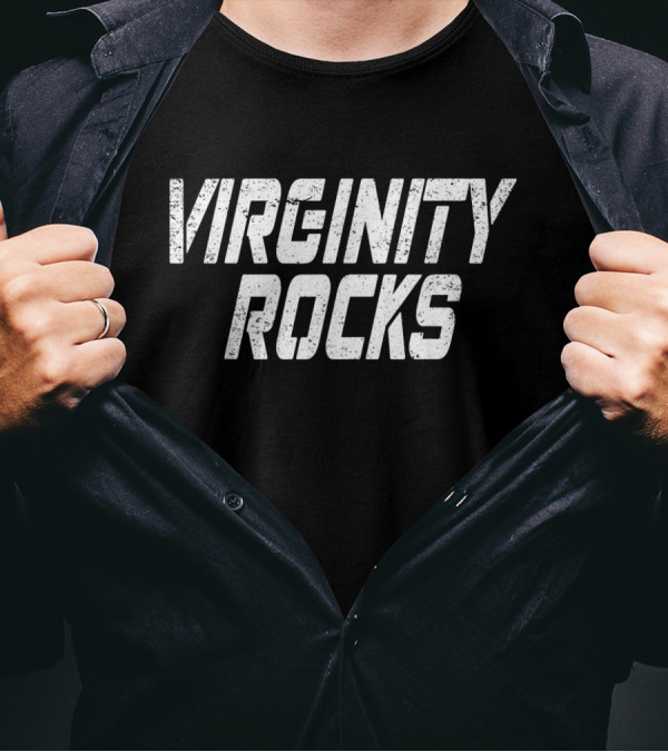 Virginity Rocks Bold Text Skippy The Virgin Funny T-Shirt
