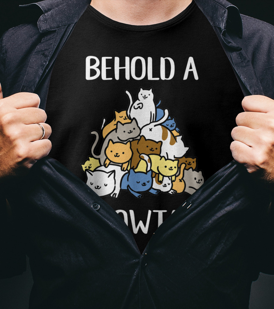 Behold A Meowtain Cute Cats Piled In Mountain Shape T-Shirt