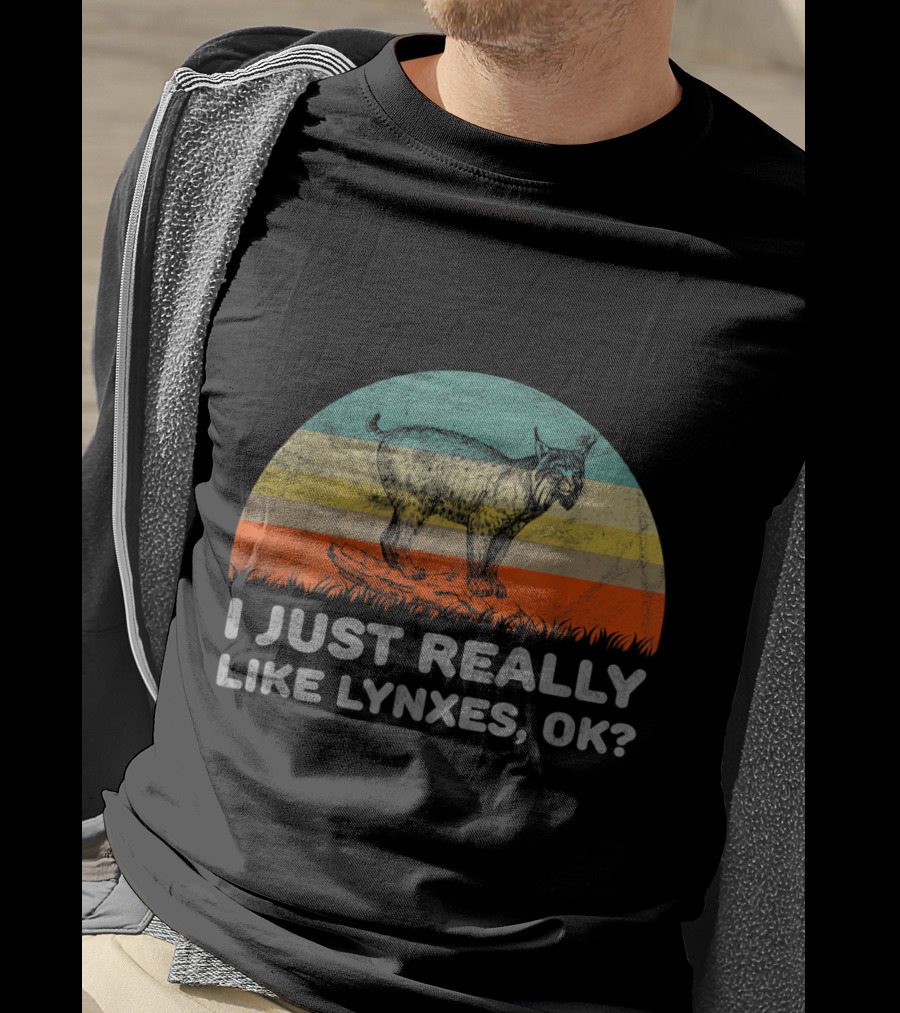 I Just Really Like Lynxes OK Vintage Sunset T-Shirt