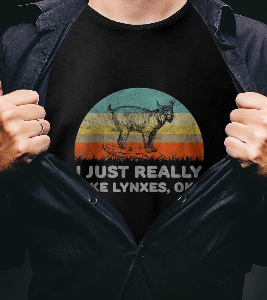 I Just Really Like Lynxes OK Vintage Sunset T-Shirt