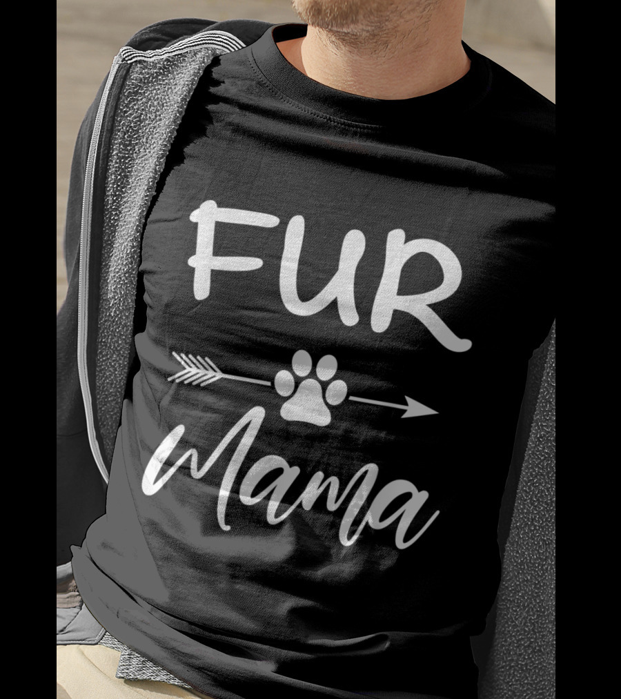 Fur Mama Paw Print Arrow T-Shirt