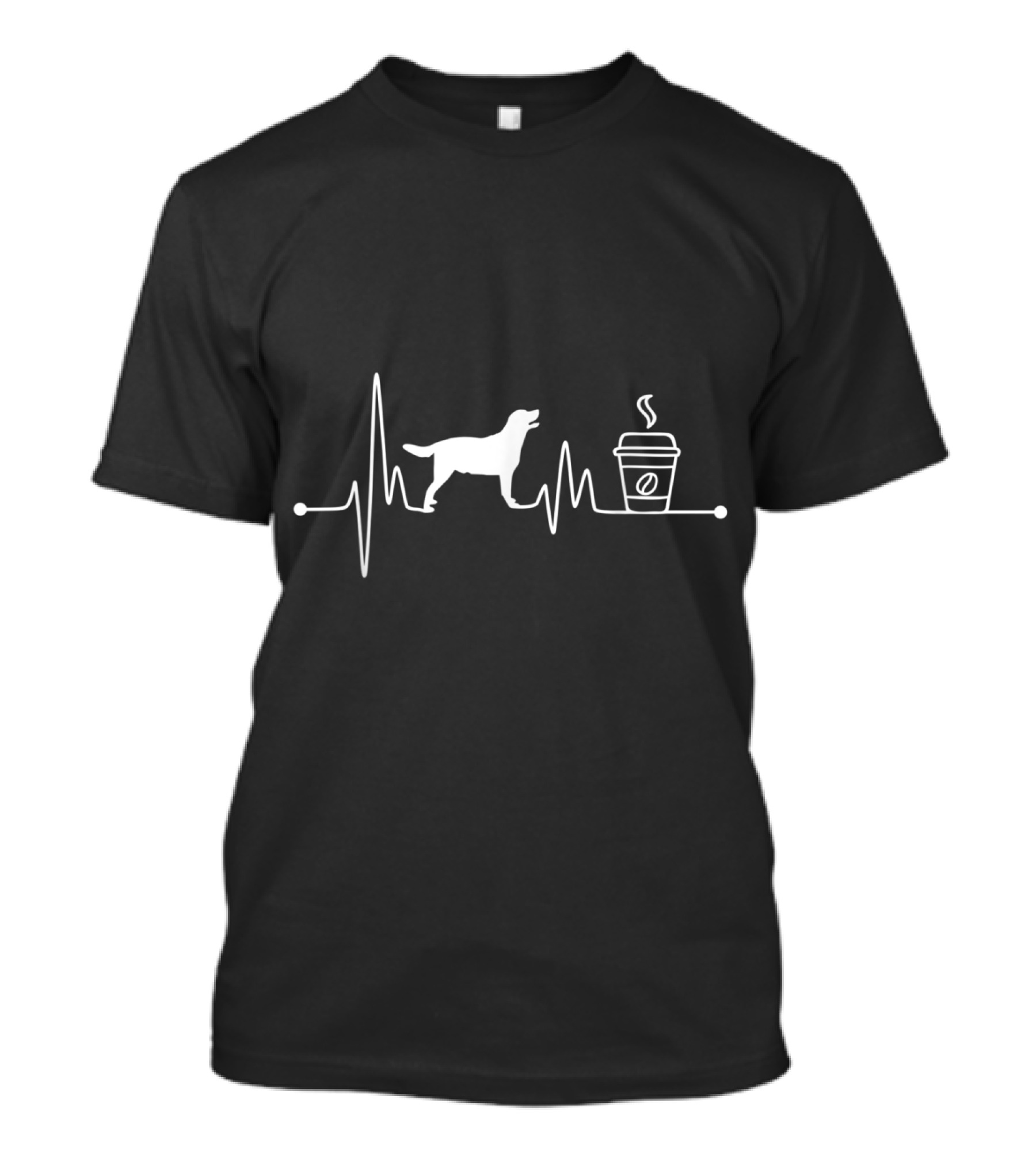 Labrador Retriever Heartbeat Coffee Lover Lab Dog EKG T-Shirt