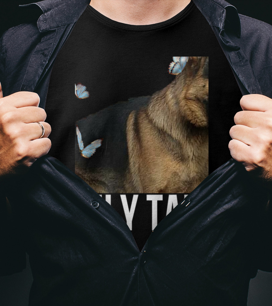 Leave Me Alone Funny German Shepherd Only Talk Butterflies T-Shirt