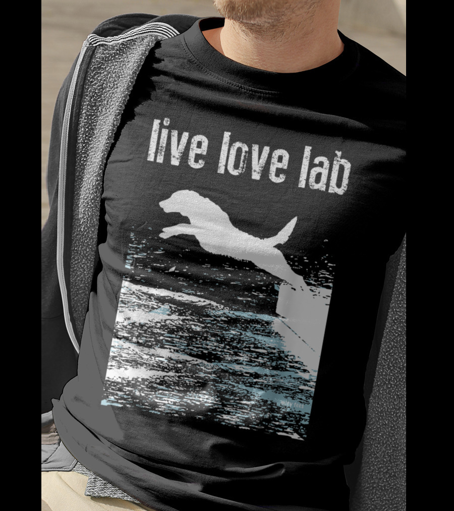 Live Love Lab Labrador Retriever Jumping Water T-Shirt