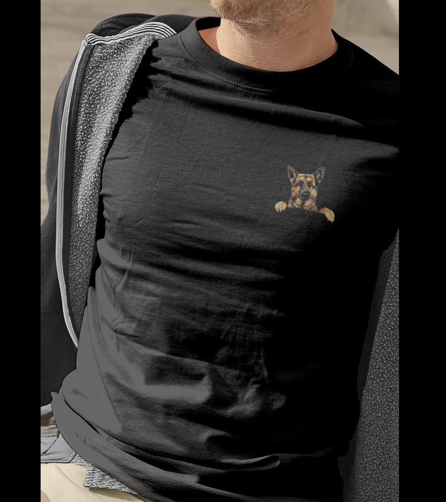 Mens A Cute Little Pocket Pup The Perfect German Shepard T-Shirt