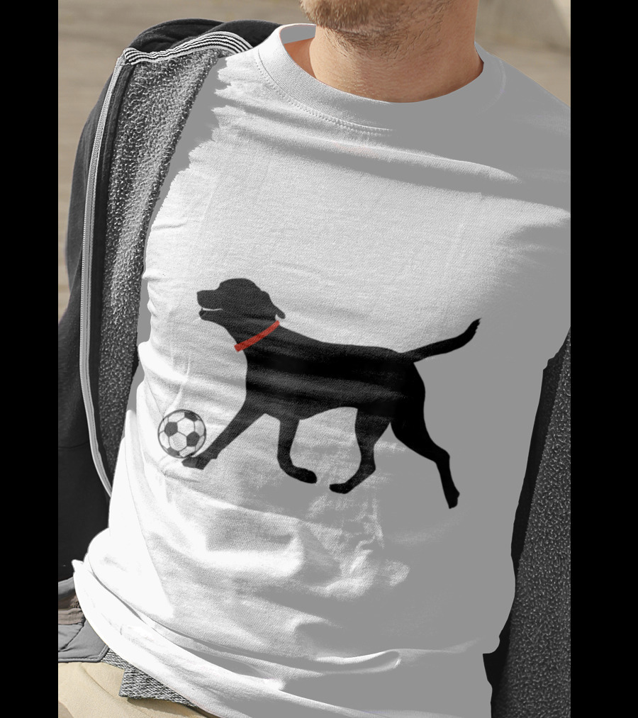 Labrador Retriever Black Lab Playing Soccer With Soccer Ball T-Shirt