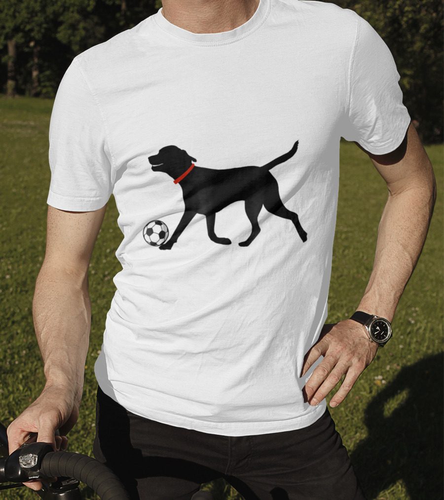 Labrador Retriever Black Lab Playing Soccer With Soccer Ball T-Shirt