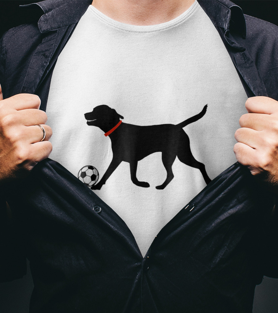 Labrador Retriever Black Lab Playing Soccer With Soccer Ball T-Shirt