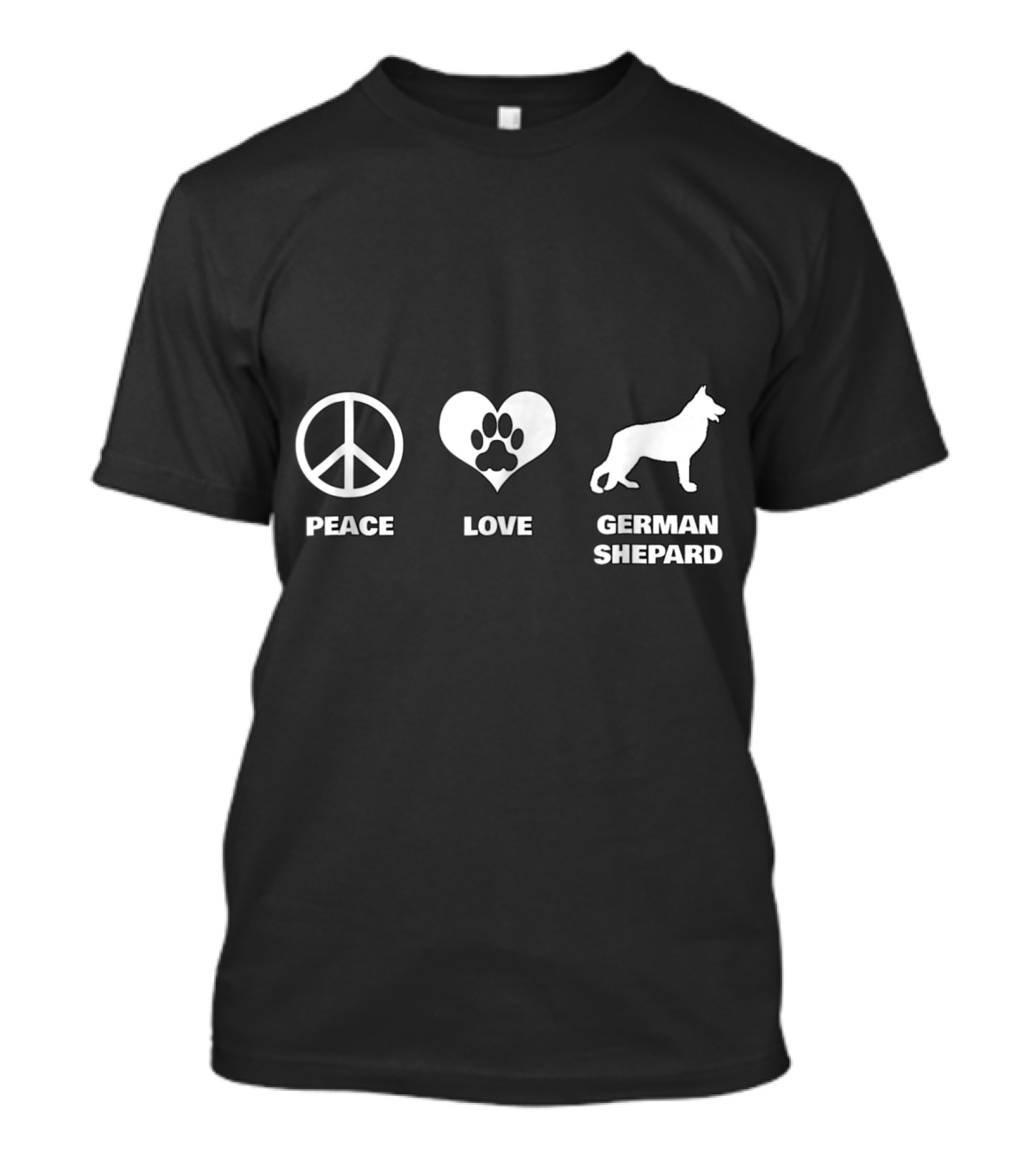 Peace Love German Shepard Funny T-Shirt