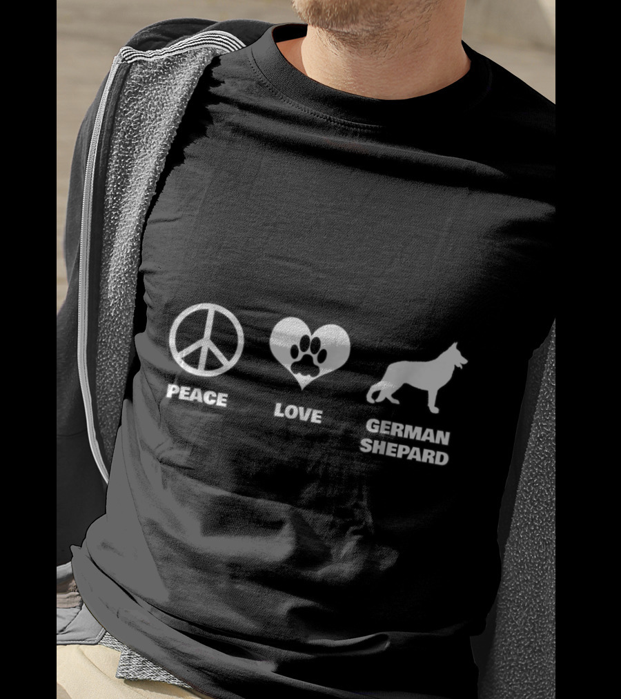 Peace Love German Shepard Funny T-Shirt