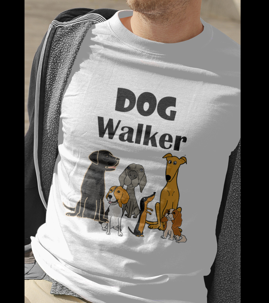 SmileteesPets Funny Cartoon Dog Walker With Variety Of Happy Dogs T-Shirt