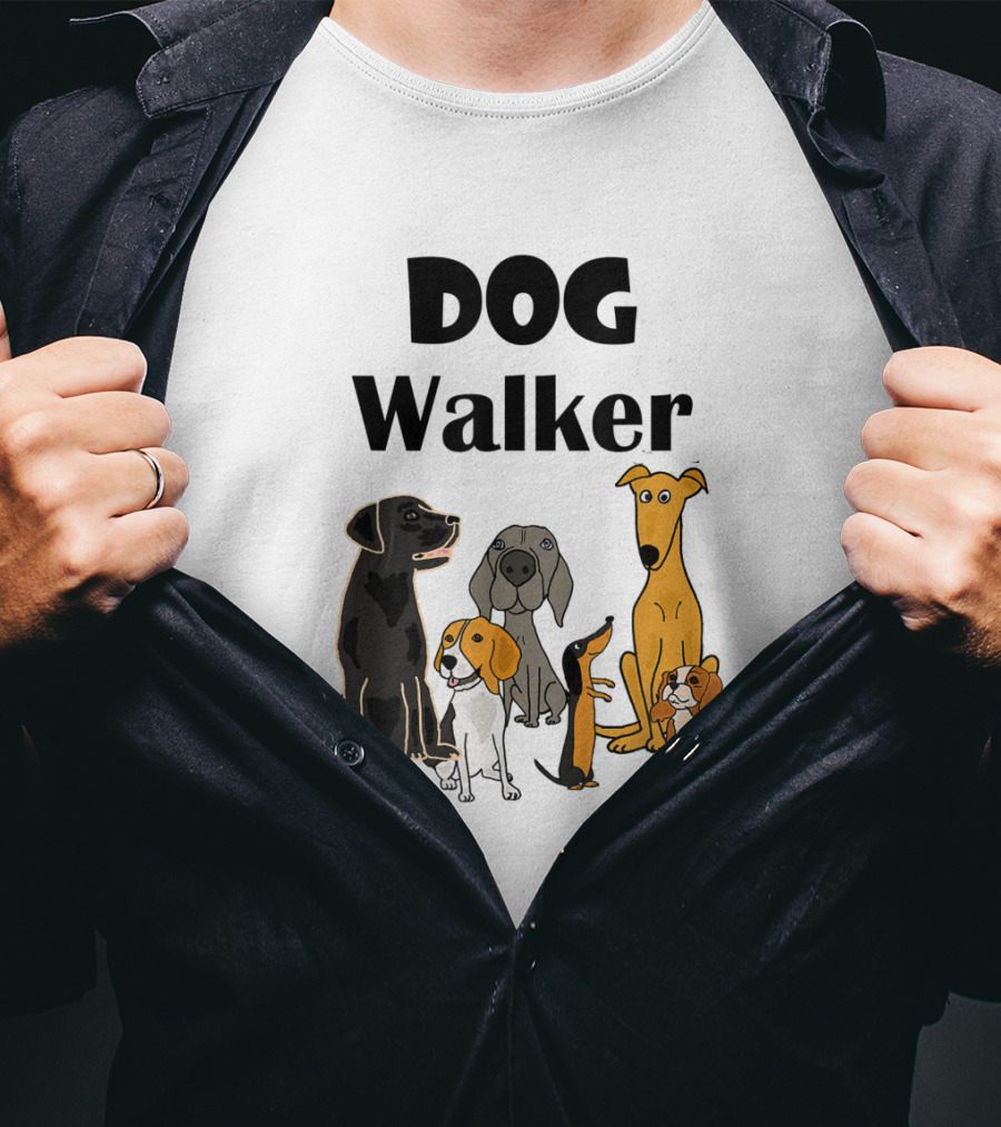 SmileteesPets Funny Cartoon Dog Walker With Variety Of Happy Dogs T-Shirt