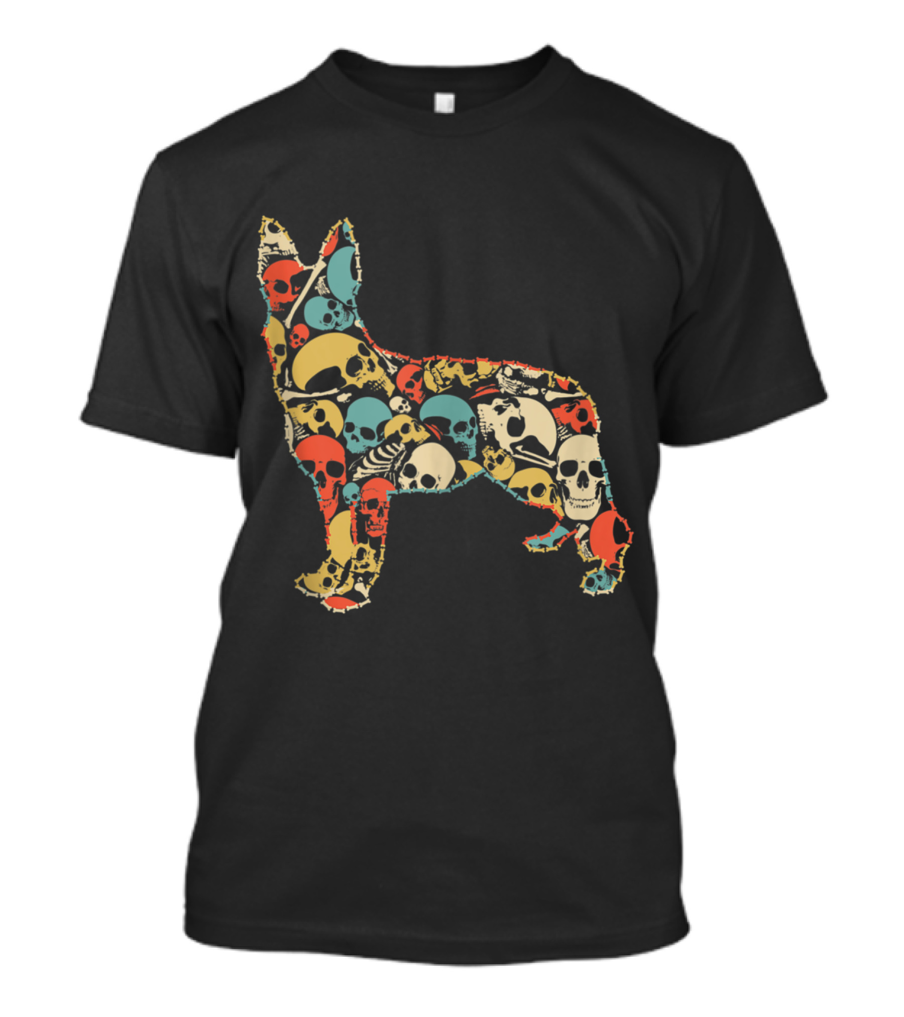 Skeleton Skull German Shepherd Vintage T-Shirt