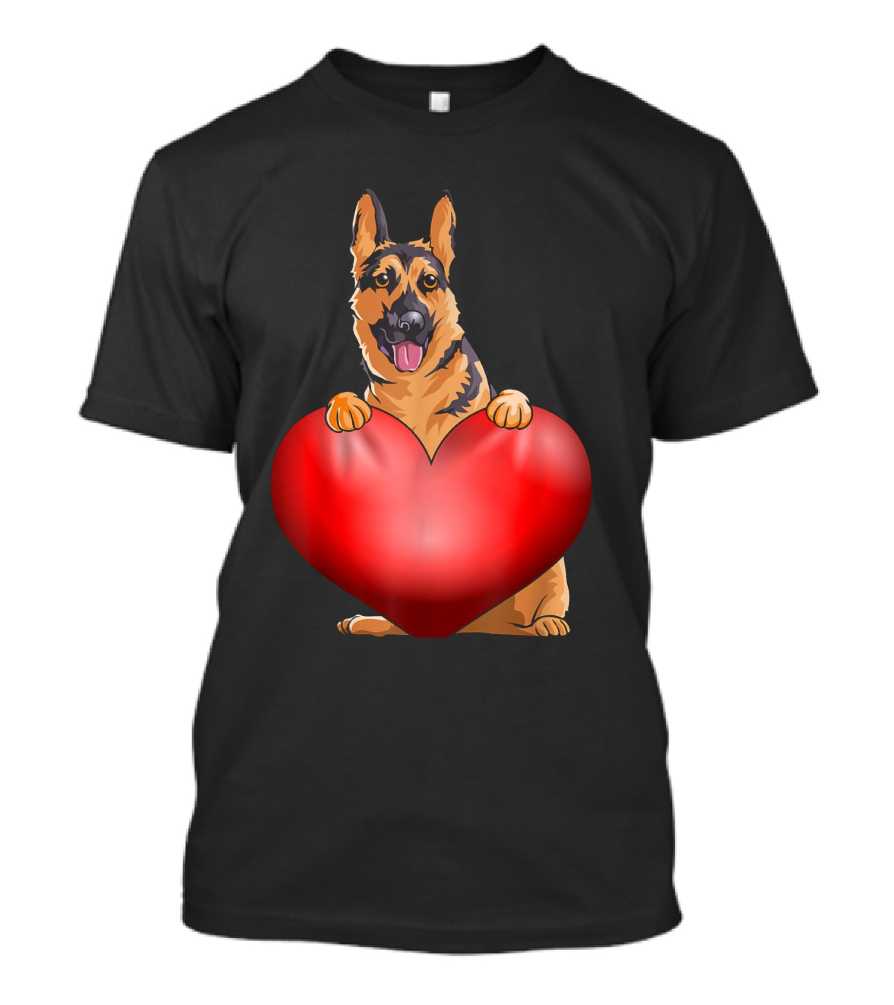 Valentines Day German Shepherd Heart Dog For Women And Men T-Shirt