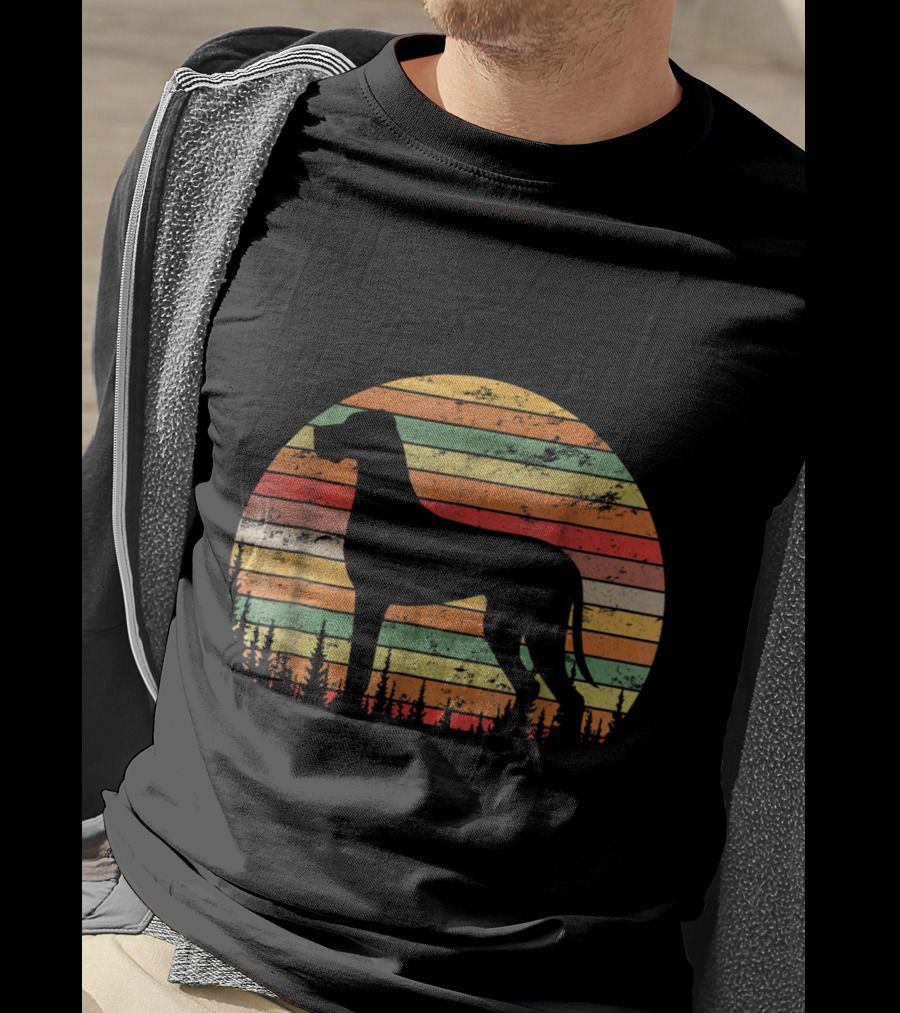 Vintage Retro Great Dane Dog Silhouette For T-Shirt