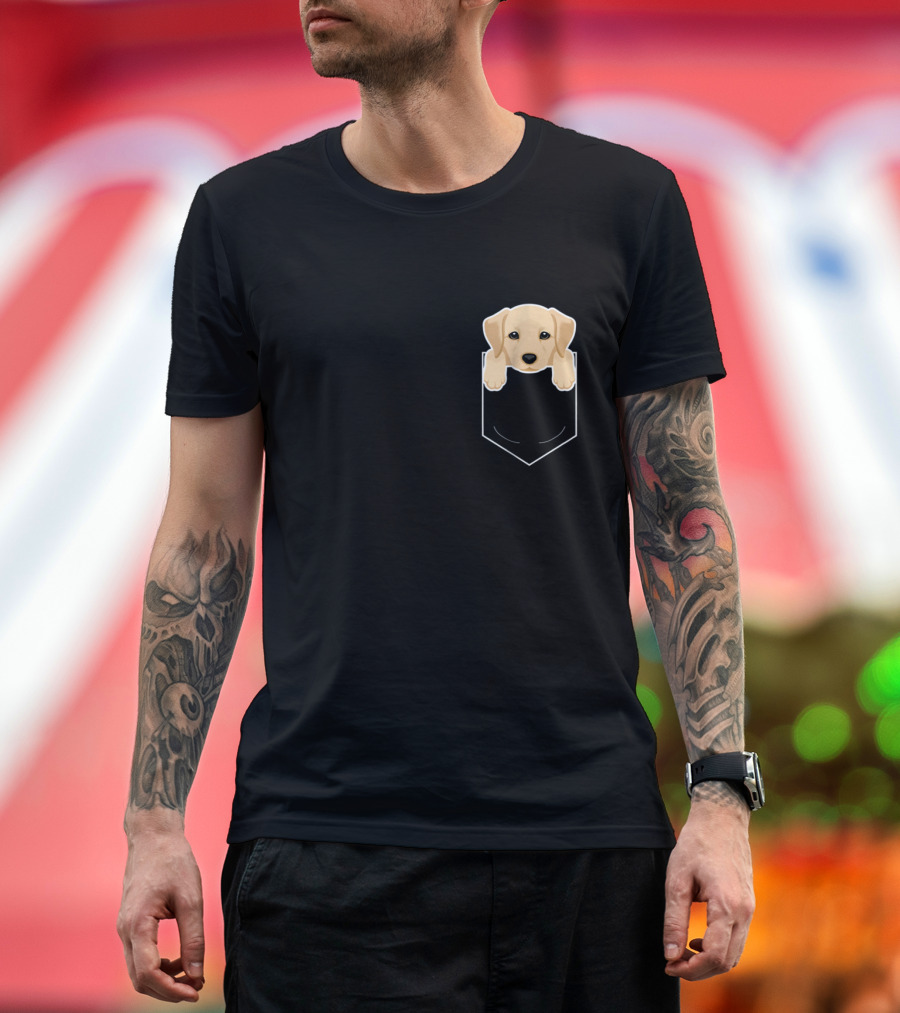 Yellow Lab In My Pocket Cute Dog Owner Labrador Retriever T-Shirt