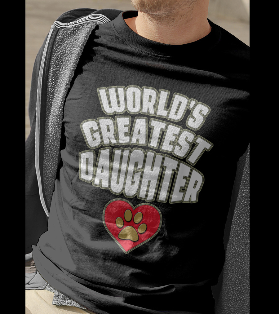 World's Greatest Daughter Heart Paw T-Shirt