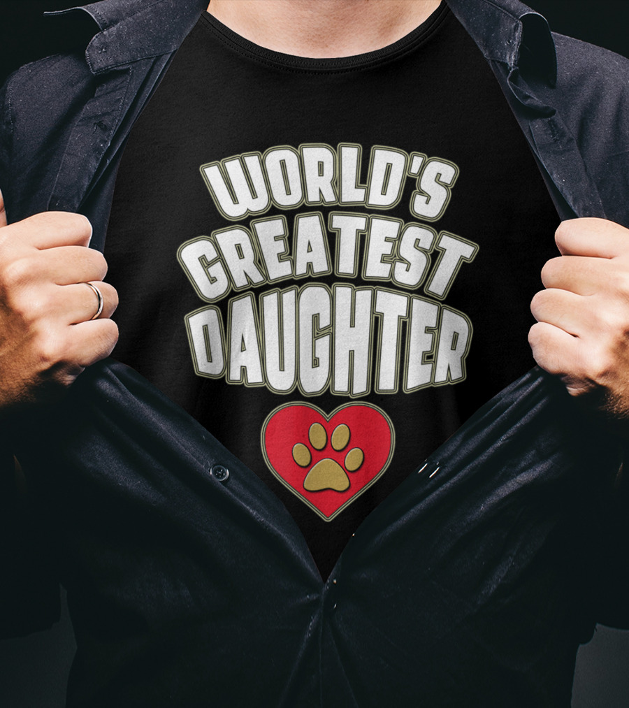 World's Greatest Daughter Heart Paw T-Shirt