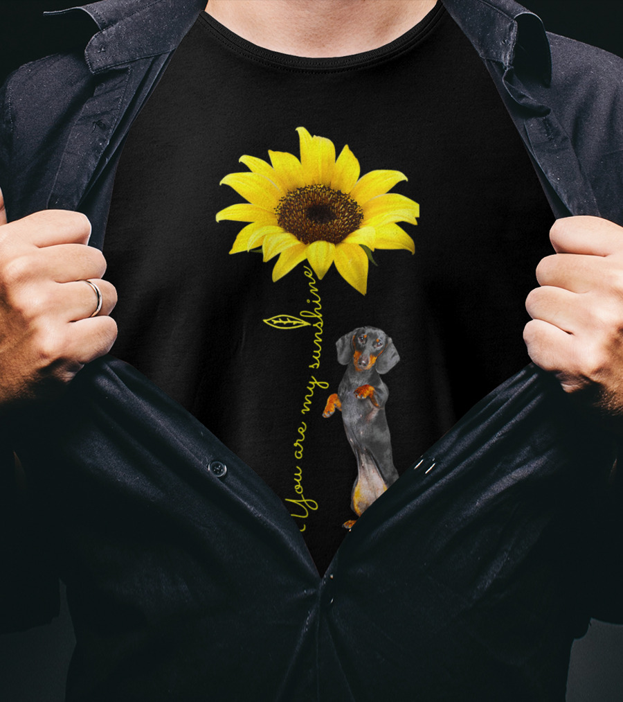 You Are My Sunshine Dachshund Doxie Mom Mother Day Sunflower T-Shirt