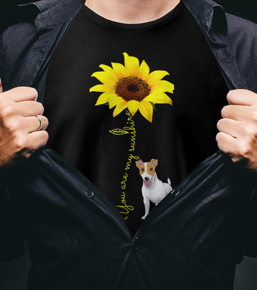 You Are My Sunshine Sunflower Jack Russell T-Shirt