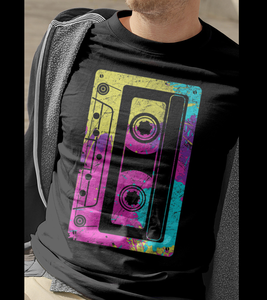 Cassette Tape Mixtape Music 80s And 90s Retro Colorful T-Shirt