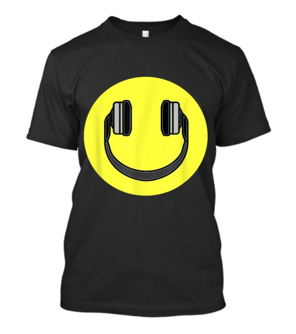 Club Smiley Techno Music DJ Headphone Face T-Shirt