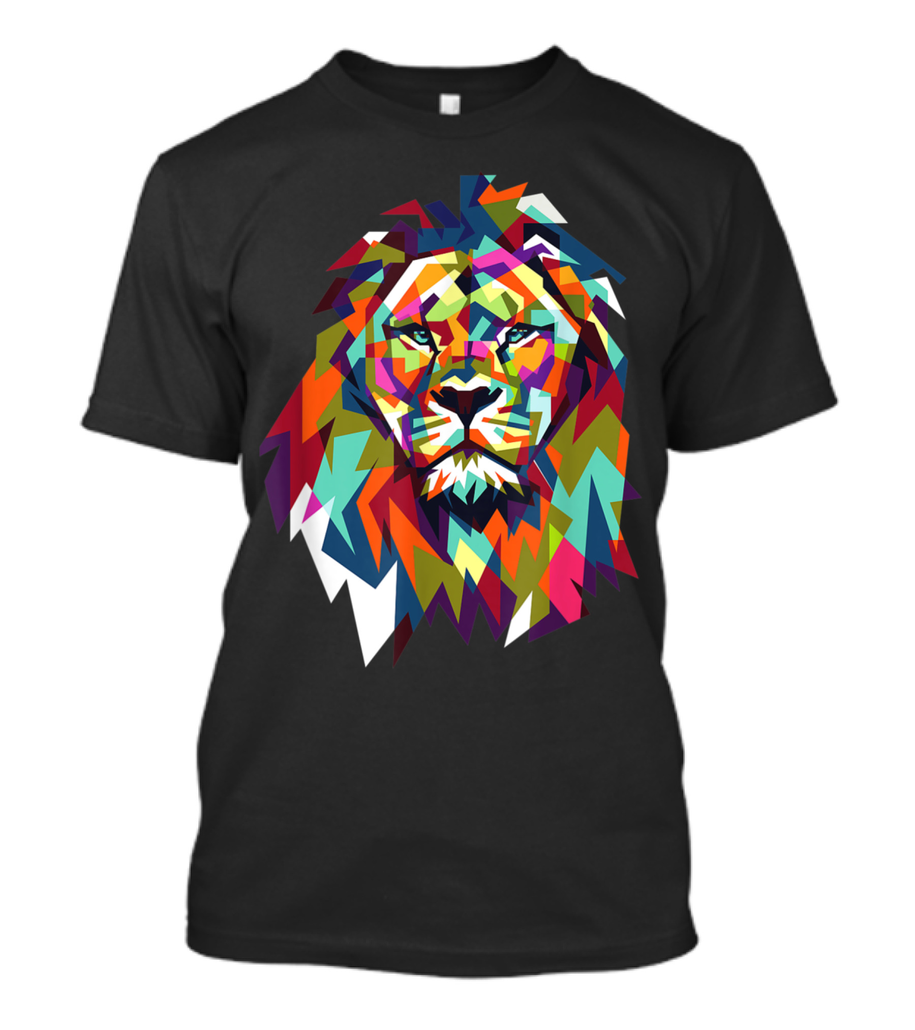 Cool Trendy Geometric Leo African Lion Cat T-Shirt