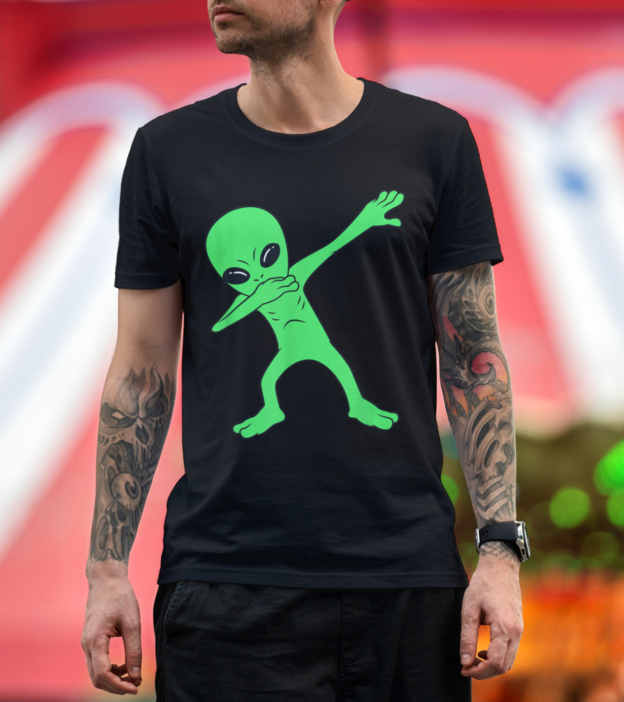 Dabbing Alien Halloween Funny Dab Pose Extraterrestrial Dance T-Shirt