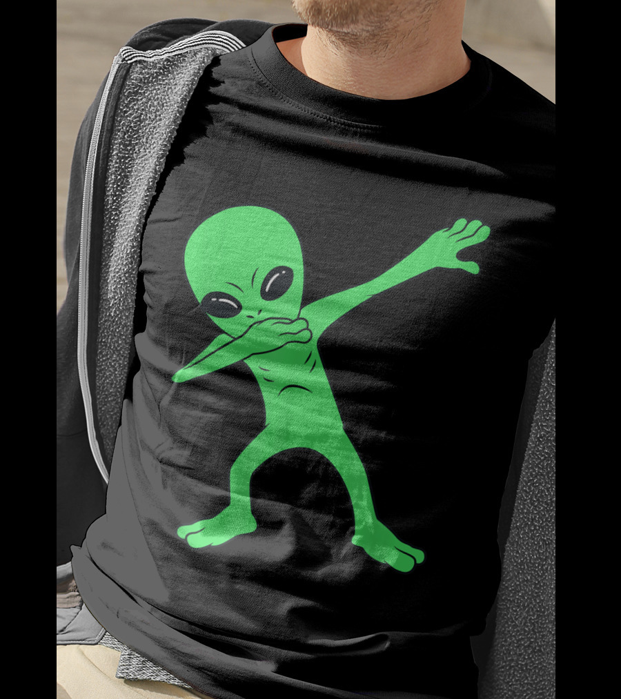 Dabbing Alien Halloween Funny Dab Pose Extraterrestrial Dance T-Shirt