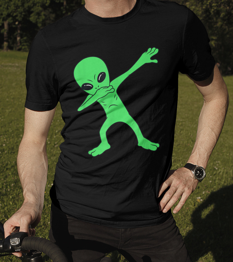 Dabbing Alien Halloween Funny Dab Pose Extraterrestrial Dance T-Shirt