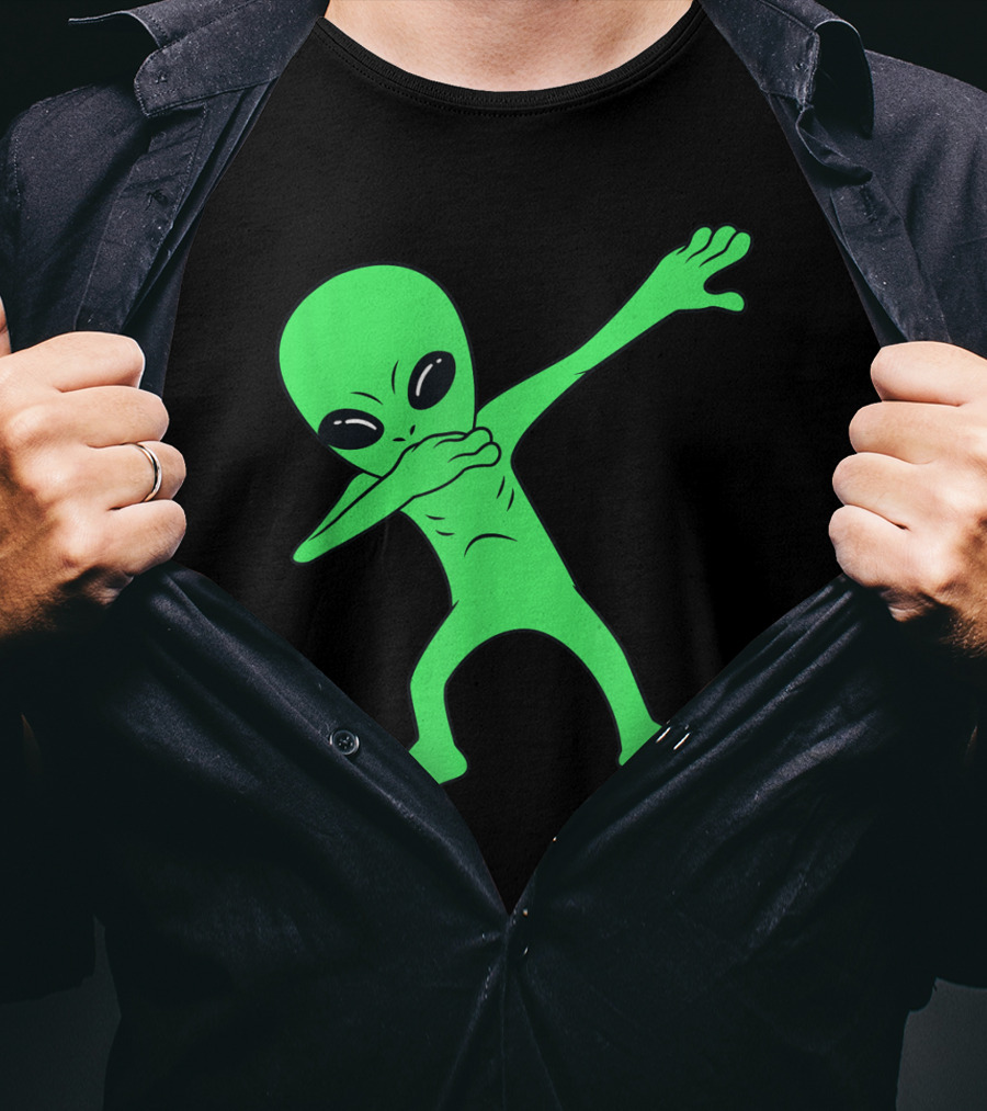 Dabbing Alien Halloween Funny Dab Pose Extraterrestrial Dance T-Shirt