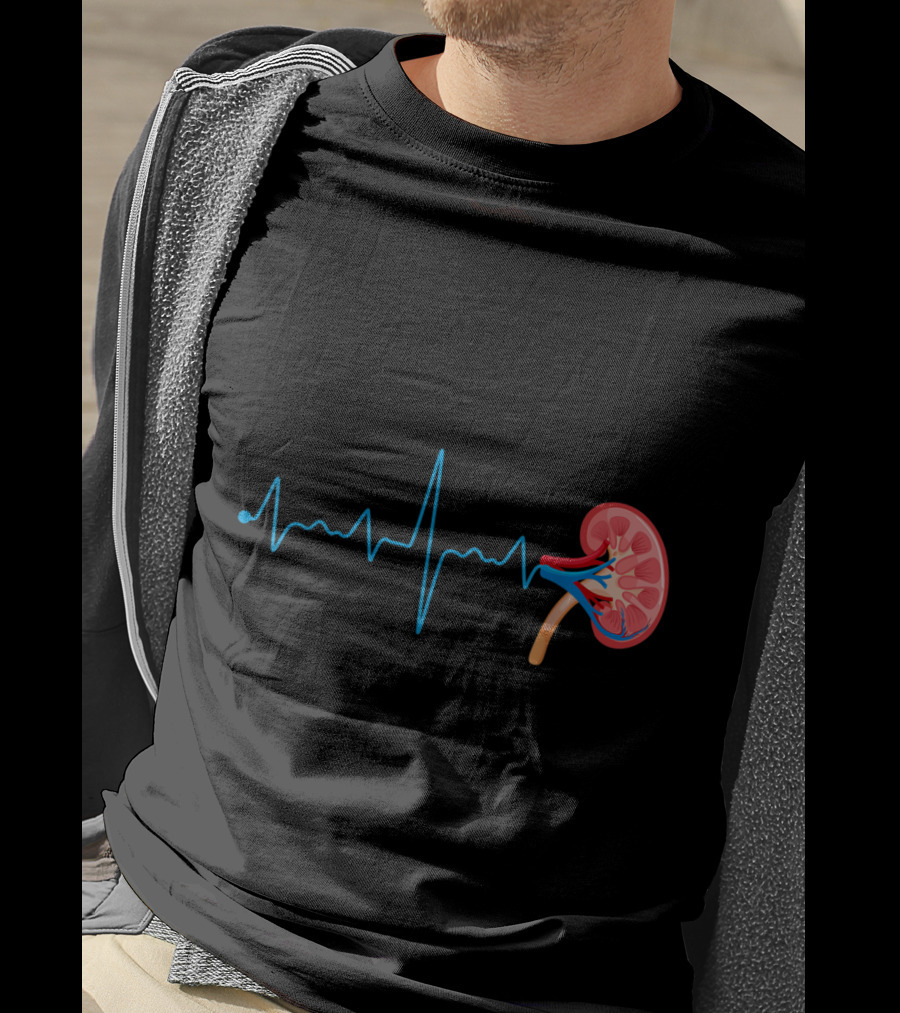 Dialysis Technician Nurse Kidney Heartbeat Pulse EKG Line T-Shirt