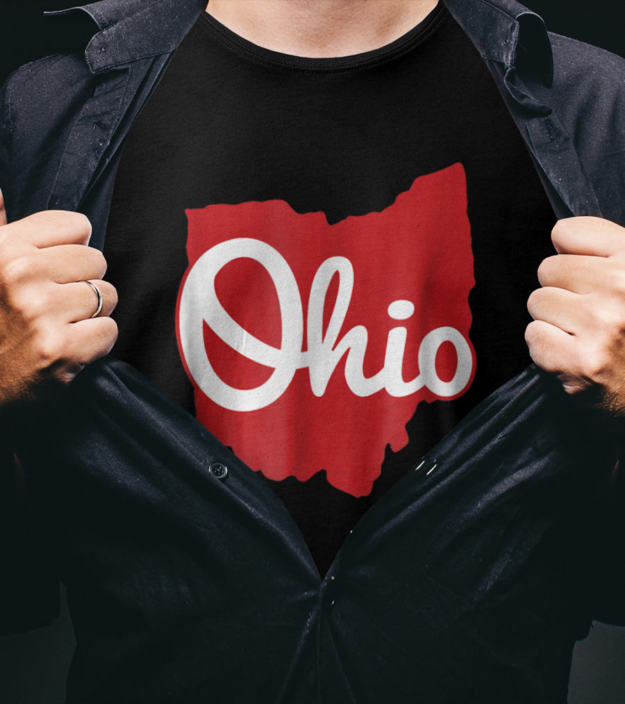 Ohio Home Script Ohio Map T-Shirt