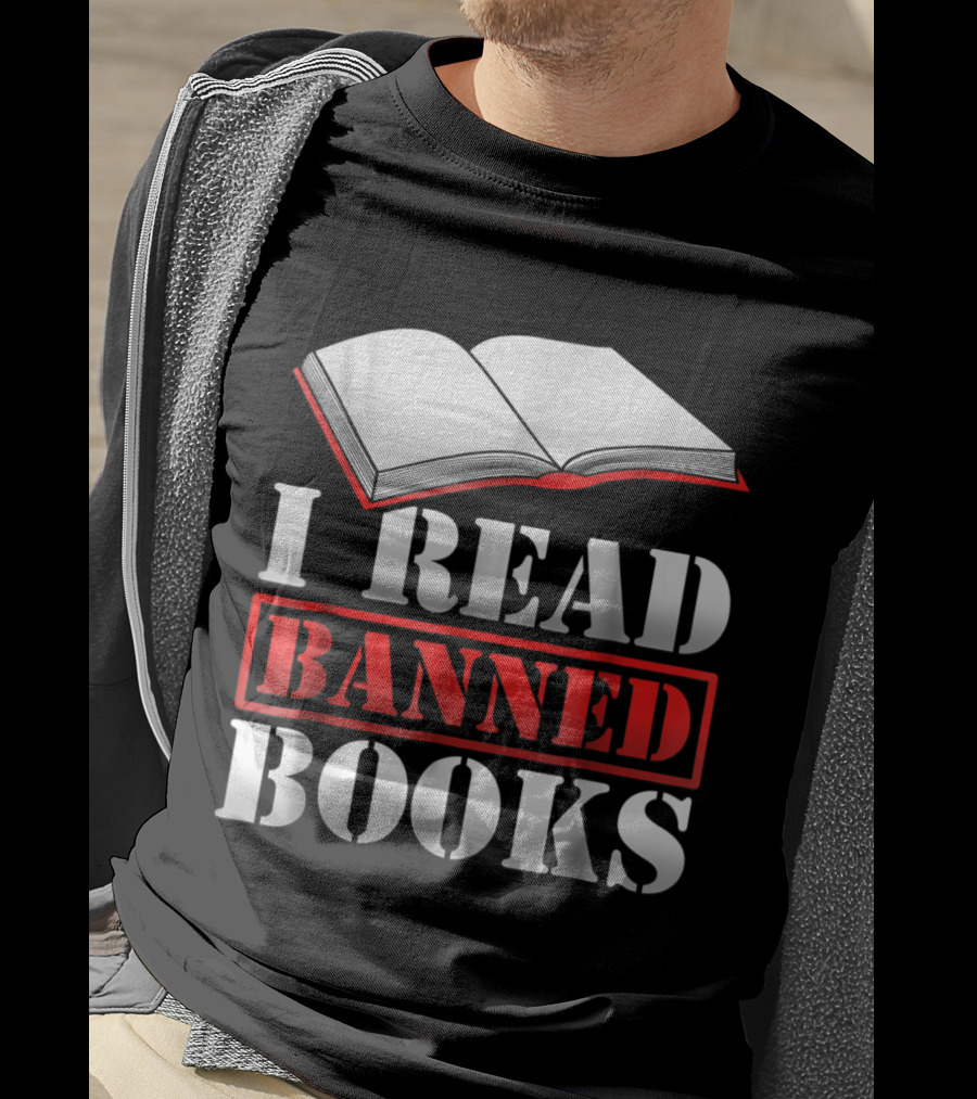 I Read Banned Books Open Book Icon Novelty Readers T-Shirt