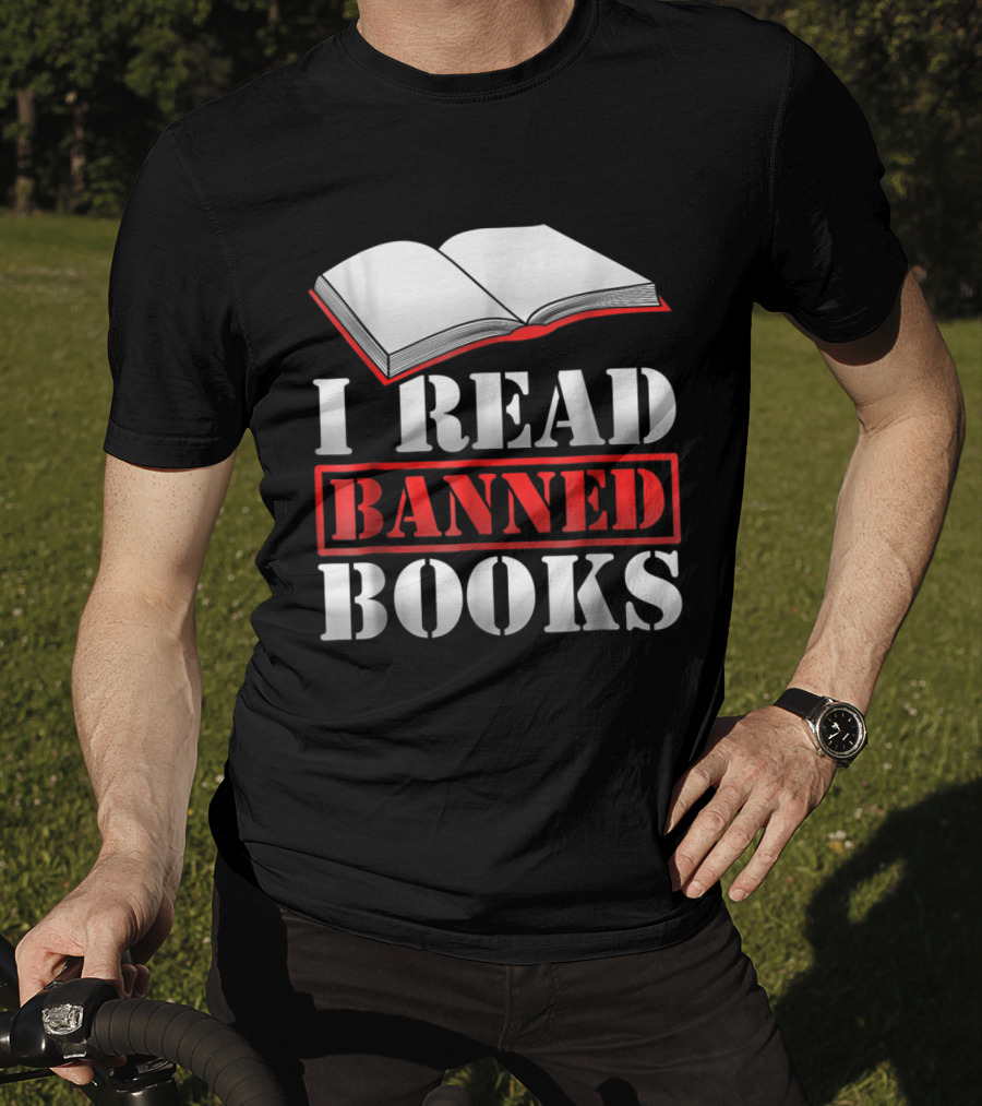 I Read Banned Books Open Book Icon Novelty Readers T-Shirt