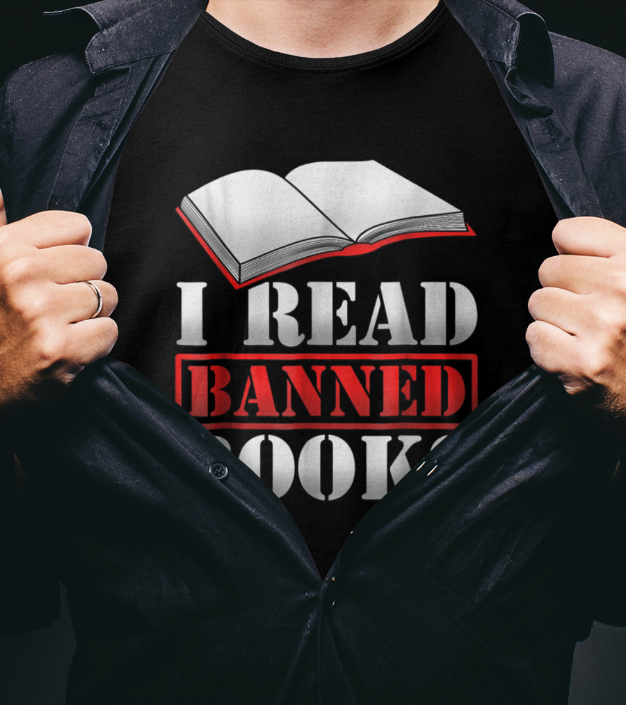 I Read Banned Books Open Book Icon Novelty Readers T-Shirt
