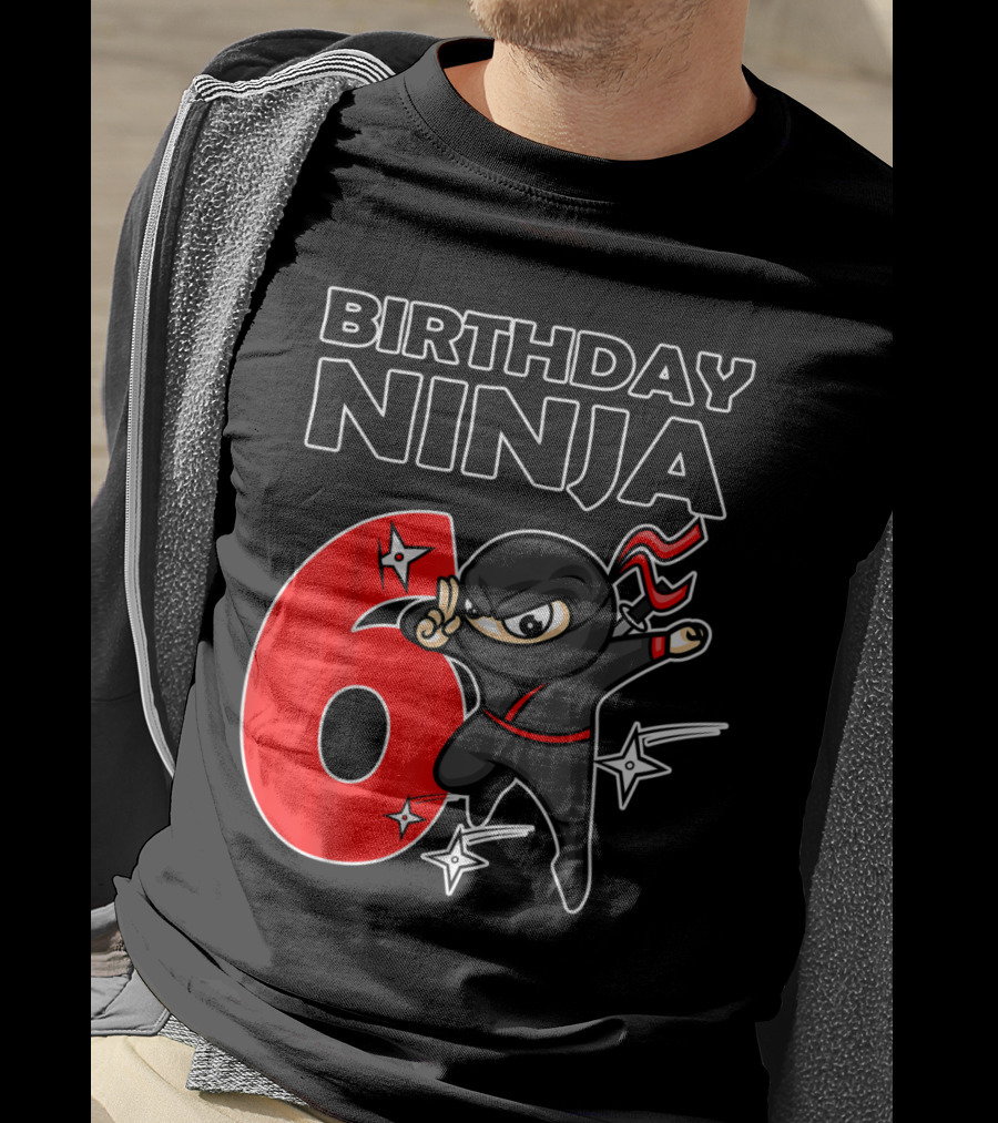 Birthday Ninja 6 Year Old Birthday T-Shirt