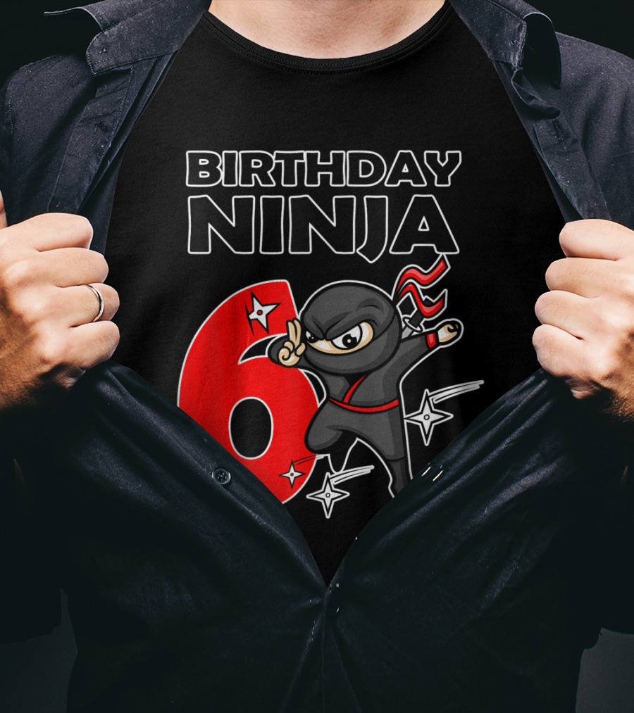 Birthday Ninja 6 Year Old Birthday T-Shirt