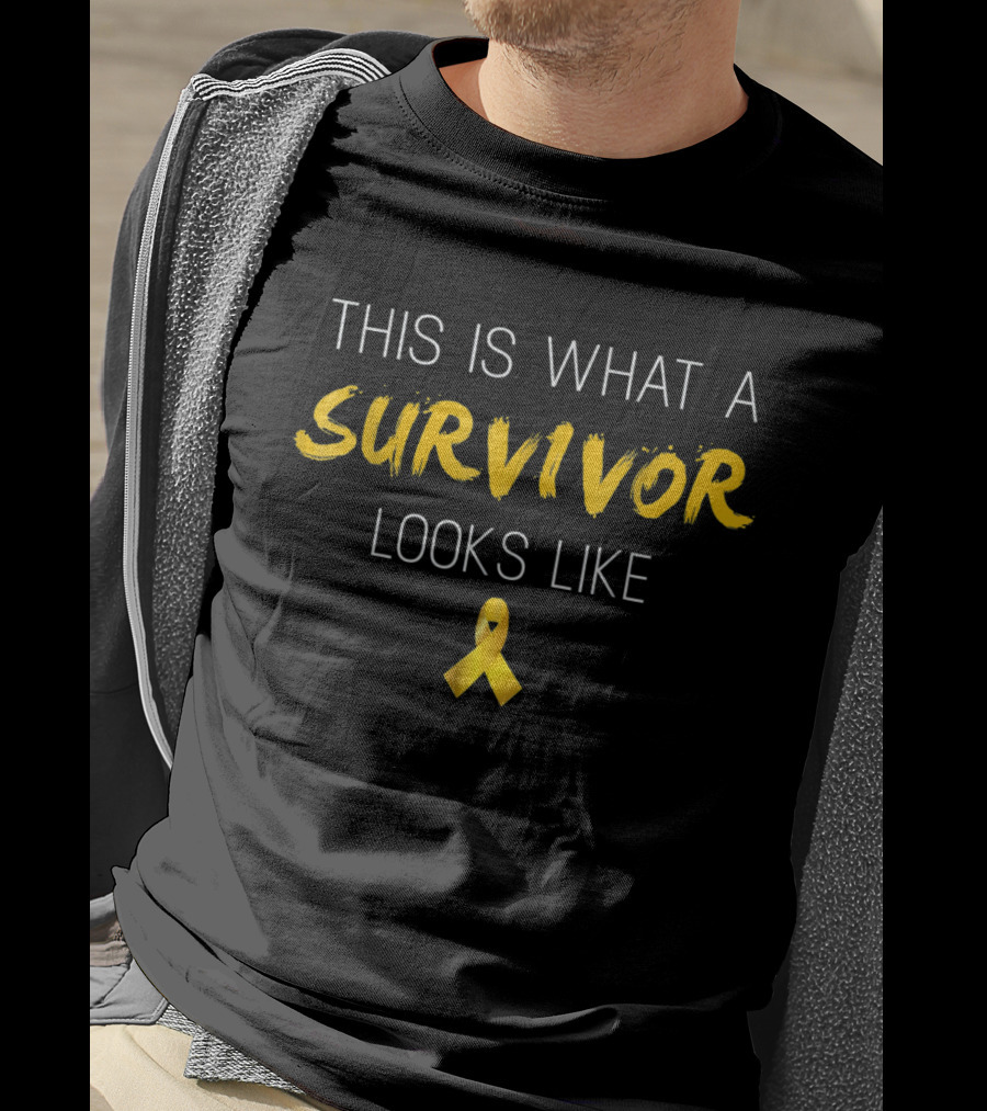 This Is What A Survivor Looks Like Childhood Cancer Awareness T-Shirt