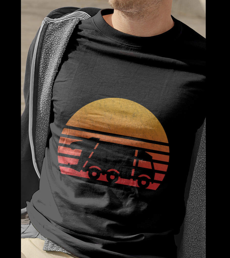 Vintage Sunset Garbage Truck T-Shirt