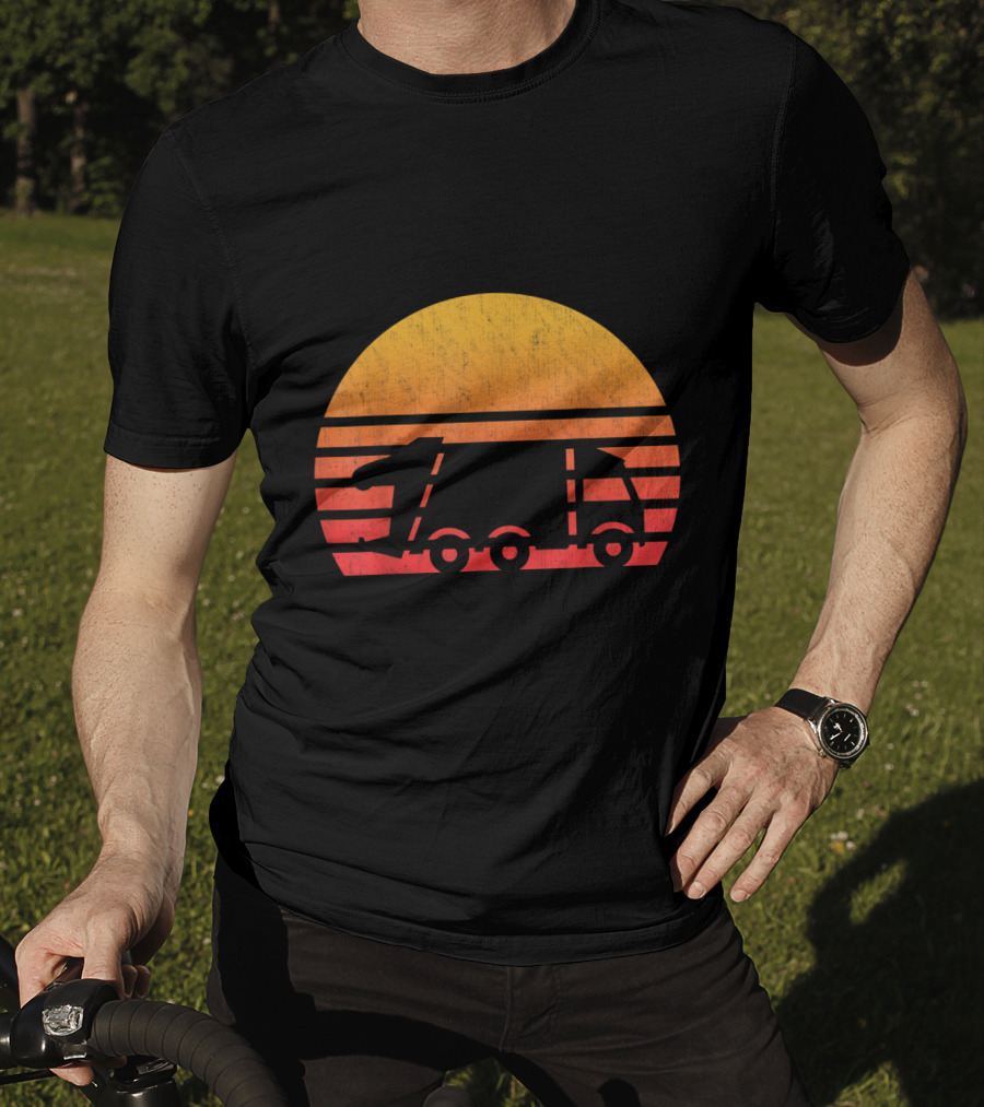 Vintage Sunset Garbage Truck T-Shirt