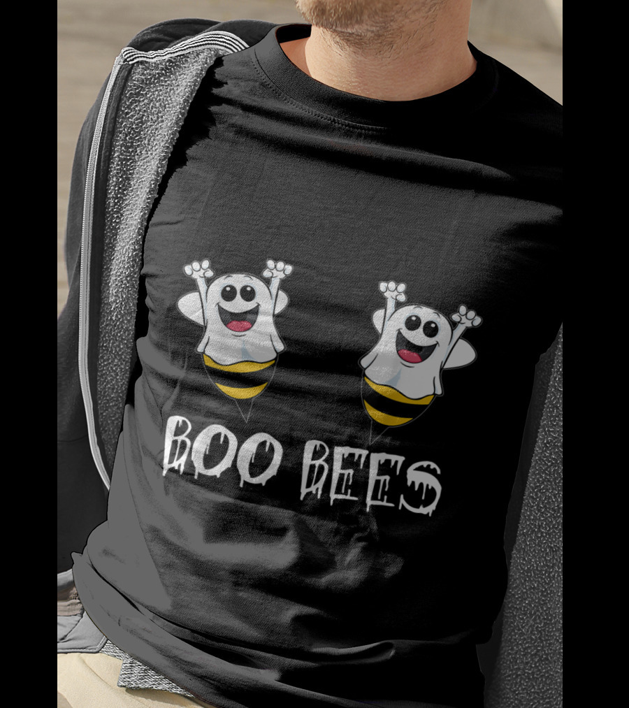 Boo Bees Halloween Ghost Bee Here For The Boos T-Shirt