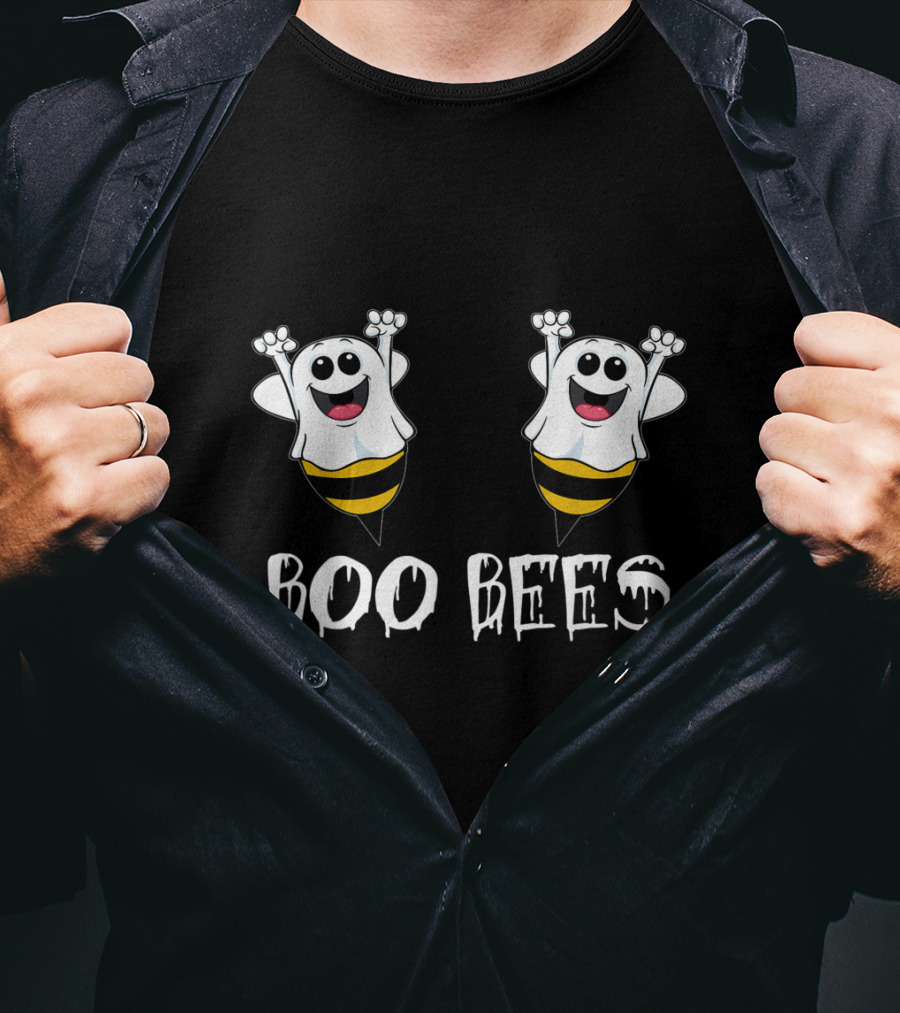 Boo Bees Halloween Ghost Bee Here For The Boos T-Shirt