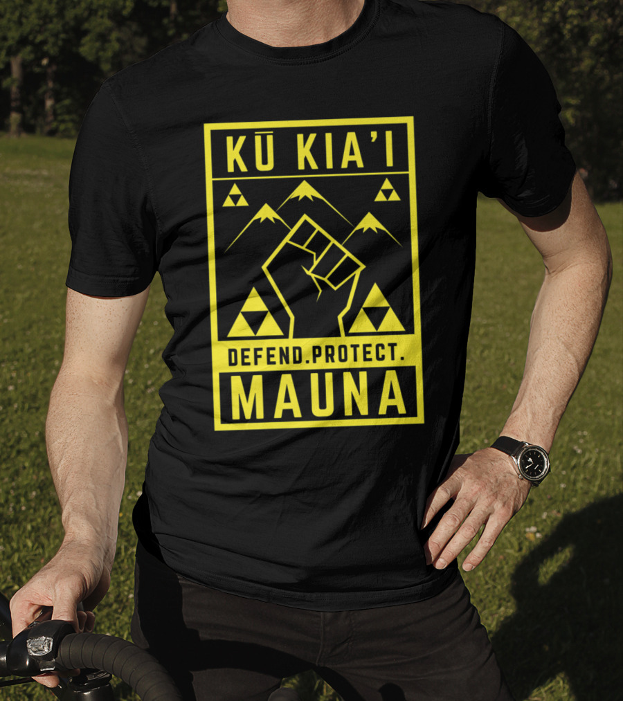 Kū Kia'i Mauna Defend Protect Fist And Mountain Symbols T-Shirt