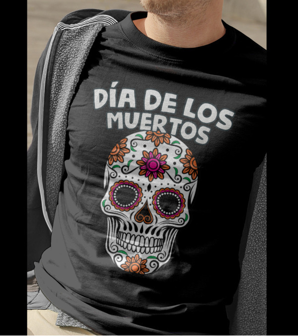 Día De Los Muertos Sugar Skull Camiseta Day Of The Dead T-Shirt